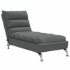 vidaXL Massage Chaise Lounge with Cushions Dark Gray Fabric - 2 of 4