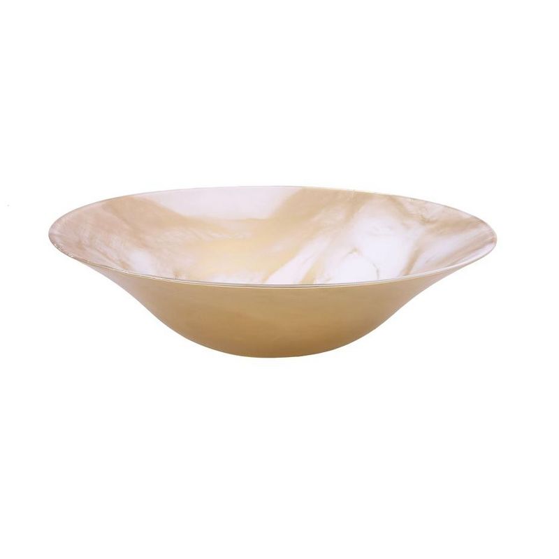 Classic Touch White and Gold Marble Salad Bowl - 11.75"D, 1 of 5
