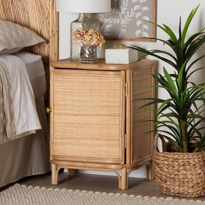 Bali & Pari Lalo Modern Bohemian Natural Brown Rattan 1-drawer ...
