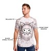 Kuromi Character Face Men's Black Spiral Tie-Dye Crew Neck Short Sleeve T-shirt - 3 of 4