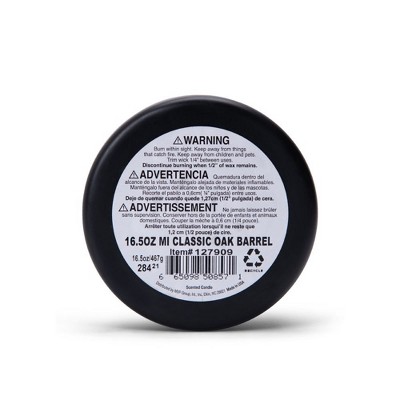 16.5oz Black Soy Scented Jar Candle with Oak Barrel Fragrance