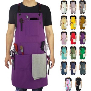 Heavy-Duty Multi-Pocket Canvas Apron - for Gardening, Painting, BBQ, Carpentry & More, Adjustable Sizes M to XXL for All Professions - 1 of 4