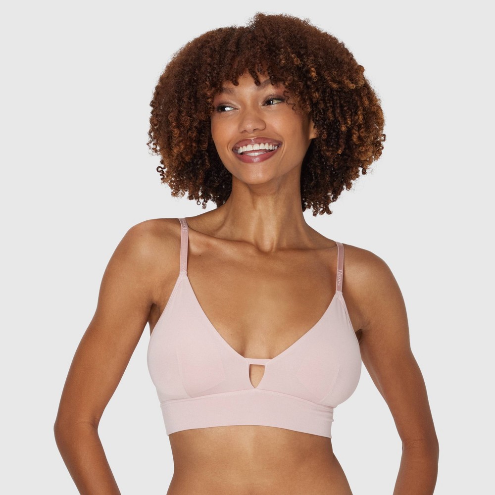 Hanes Originals Women's SuperSoft Longline Triangle Bra MHOT10 - Pink M