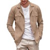 COOFANDY Mens Casual Shirt Jackets Cotton Linen Work Shacket Button Down Overshirt with Pockets - 2 of 4