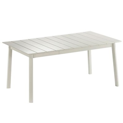 Lafuma ORON Extendable 6 to 8 Person Outdoor Aluminum Garden Dining Table with Slatted Top for Backyard Patios and Decks