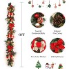 COZONY 6-Foot Pre-Lit Christmas Garland with LED Lights, Battery Operated Holiday Garland with Floral Decor for Mantel Table Porch - 2 of 4