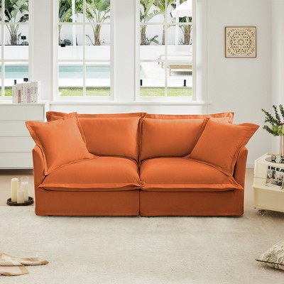 VASIP Modern Slipcovered 2-Seat Sofa for Living Room,Cushion Detachable Washable and Plain Chenille Deep Seat for Small Space,Apartment