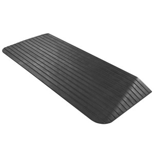 Silver Spring Solid Rubber Threshold Ramp for Wheelchairs, Scooters & More, 2" Rise, Black - Heavy-Duty and Portable Doorway Ramps for Mobility Aid - 1 of 4