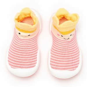 Komuello Baby Girl First Walk Sock Shoes Crown Princess - 1 of 4