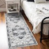 Vintage Runner Rug – Gray Low Pile Washable Carpet, Stain-Resistant, Fade-Resistant, Non-Slip for Entryway, Dining, or Bedroom - 2 of 4