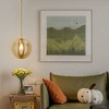 PAKOKULA 60-Watt 1 Light Ice Flower Gold Modern Pendant Light with Planetary ring decoration - 3 of 4