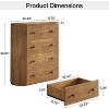 Lantine 4-Drawer Cabinet, 39.4-Inch Tall Storage Cabinet, Farmhouse Wooden Storage Organizer for Bedroom, Living Room, Hallway - 3 of 4