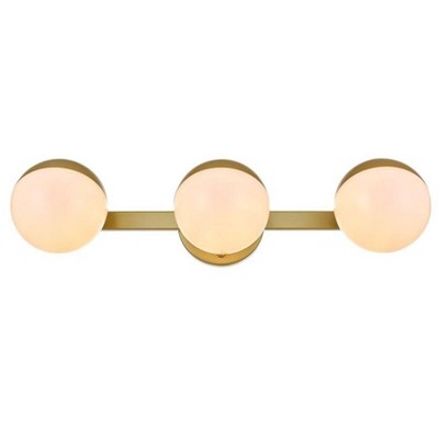 Elegant Lighting Majesty 3 light Brass and frosted white Bath Sconce