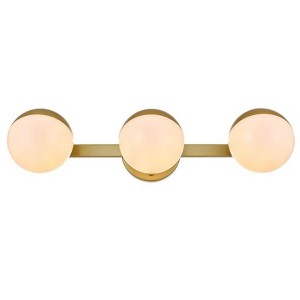 Elegant Lighting Majesty 3 light Brass and frosted white Bath Sconce - 1 of 4