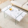 NicBex Modern 43.3" Rectangle Coffee Table with Tempered Glass Legs for Living Room and Office - 2 of 4