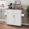 NicBex 1 Drawer Rolling Kitchen Island Cart with 2 Open Shelves,Kitchen Island on Wheels with Storage,Island Table for Kitchen - 2 of 3