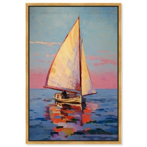 Art Remedy Contemplating at High Seas Beach Life Inspired Wall Art Framed - 1 of 4