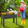 Tangkula Raised Garden Bed w/ Metal Legs Low Height Elevated Gardening Container w/ Drainage Hole for Vegetables Flowers Herbs - 2 of 4