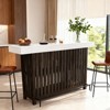 63" Home Bar Table, Mini Coffee Bar Pub Table with 2-Tier Storage, Footrest, Kitchen Islands for Dining Room, Bistro, Living Room - 4 of 4