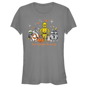 Juniors Womens Star Wars Halloween Here for Treat Friends T-Shirt - 1 of 4