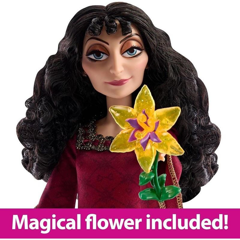 Mattel Disney Villains Mother Gothel Fashion Doll with Removable Outfit and Basket & Flower Accessories, 3 of 8