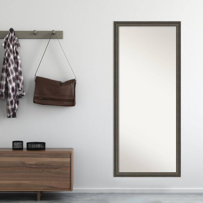 Amanti Art 28&#34;x64&#34; Non-Beveled Full Length Floor Leaner Upcycled Brown Gray Wood Framed Mirror, 5 of 7