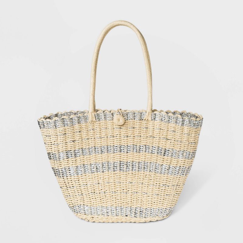 Straw Tote Handbag - A New Day&#8482; Natural, 1 of 5