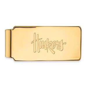 Black Bow Jewelry 14k Yellow Gold Plated Sterling Silver Nebraska Cornhuskers NCAA Money Clip - 1 of 3