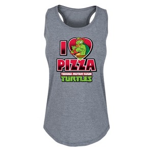 Women's - Teenage Mutant Ninja Turtles - I Love Pizza Graphic Racerback Tank - 1 of 4