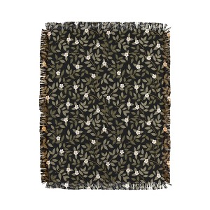 Iveta Abolina Blooming Vines Black Woven Throw Blanket - Deny Designs - 1 of 4