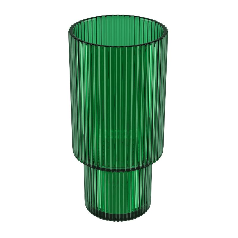 American Atelier Vintage Art Deco 11 oz. Fluted Drinking Glasses 4-Piece, Unique Cups for Weddings, Cocktails or Bar, Ribbed Glass Cup, 2 of 7