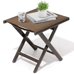 Crestlive Products Outdoor Side Table, Aluminum Outdoor End Table, Outdoor Folding Side Table with Textilene, Small Patio Coffee Table - 1 of 4