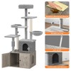 Cat Tree with Litter Box Enclosure - Hidden Cat Washroom, Indoor Kitten House with Scratching Posts, Multi Platform and Condo, Cat Tower, Hammock - 4 of 4