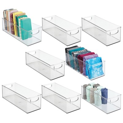 Linus Plastic Storage Organizer Bin with Handles