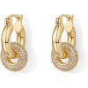14K Gold Plated Convertible Chunky Hoop and Huggie Earrings - Cubic Zirconia CZ Drop Dangle Earrings for Women - 3 of 4