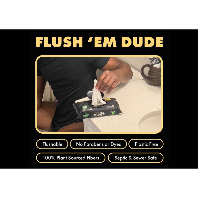 Dude Wipes Shea Butter Flushable Wipes - 3pk/48ct, 4 of 8