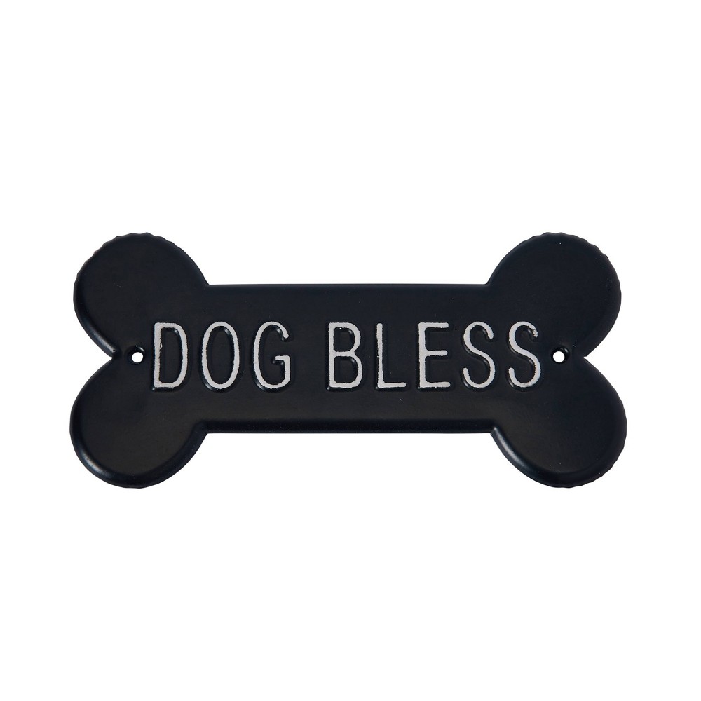Photos - Wallpaper Storied Home Decorative Metal Dog Bless Wall Sign Black