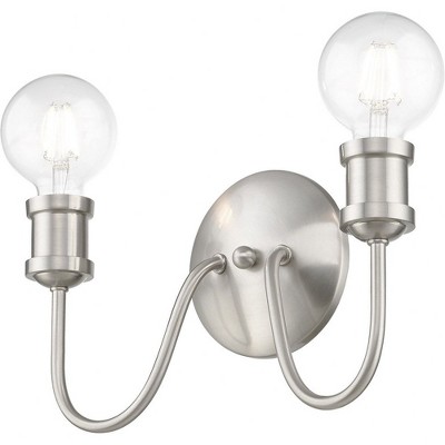 Brushed Nickel 2-Light Vanity with Medium Base