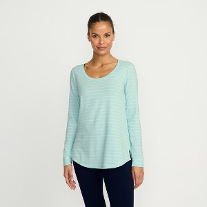 Lands' End Women's Plus Size Long Sleeve Power Performance Scoop Neck Curved Hem Tunic Tee - 1 of 4