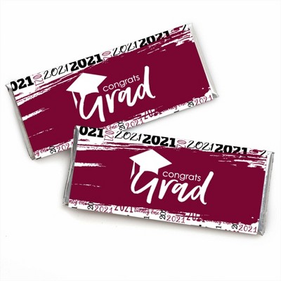 Big Dot of Happiness Maroon Grad - Best is Yet to Come - Candy Bar Wrapper Burgundy 2021 Graduation Party Favors - Set of 24