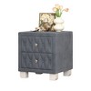 LIVAREEmlen Elegant Velvet Nightstand with 2 Drawers and Crystal Handle, Storage Bedside Table with Button-Tufted - 2 of 4