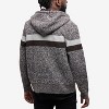 CULTURA Mens' Full Zip Hooded Striped Cardigan Sweater With Faux Shearling Lining - 2 of 4