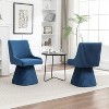 SEYNAR Modern Velvet 360 Degree Swivel Armless Dining chair Set of 2 - 3 of 4
