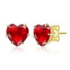 Guili Heart-Shaped Cubic Zirconia Stud Earrings Provide a Regal Sparkle and Vivid Color for a Classic and Polished Finish - 2 of 2