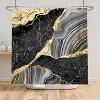 LunaLulinlk Black Marble Shower Curtain Abstract Modern Waterproof Fabric Bathroom Set 72x72 in - 4 of 4