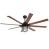 Sofucor 66'' Ceiling Fan with Lighted and Remote Control for Industrial Black and Brown - 2 of 4