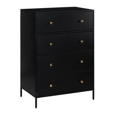 MH London Rita 4 Drawers Metal Dresser in Black