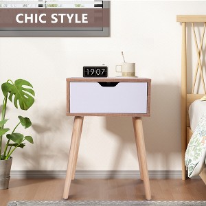 Sevobal Nightstands End Table With Drawer With Drawer, Open Compartment, Simple Design, Pine Wood Legs, 2 Sets, Multicolored, 15.7"*11.7"*23.1" - 1 of 4