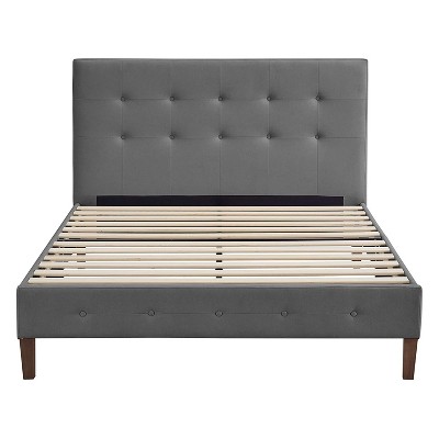 Classic Brands Seattle Modern Contemporary Tufted Upholstered Platform Bed with Headboard, Wood Frame, and Wood Slat Support, Full, Antonio Mid Night