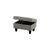 AndMakers 28.5 in. W Yellowish Gray Linen Rectangle Ottoman with Storage - 3 of 4
